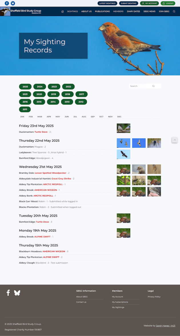 My Sighting Records